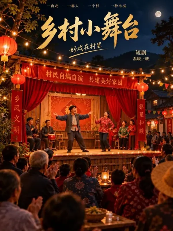 《村晚大舞台》- 黄豆影视生活喜剧短剧封面 《村晚大舞台》- 黄豆影视生活喜剧短剧封面
